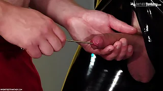 Hot boy loves CBT, jingling kicker to control! Turns him on SO MUCH!